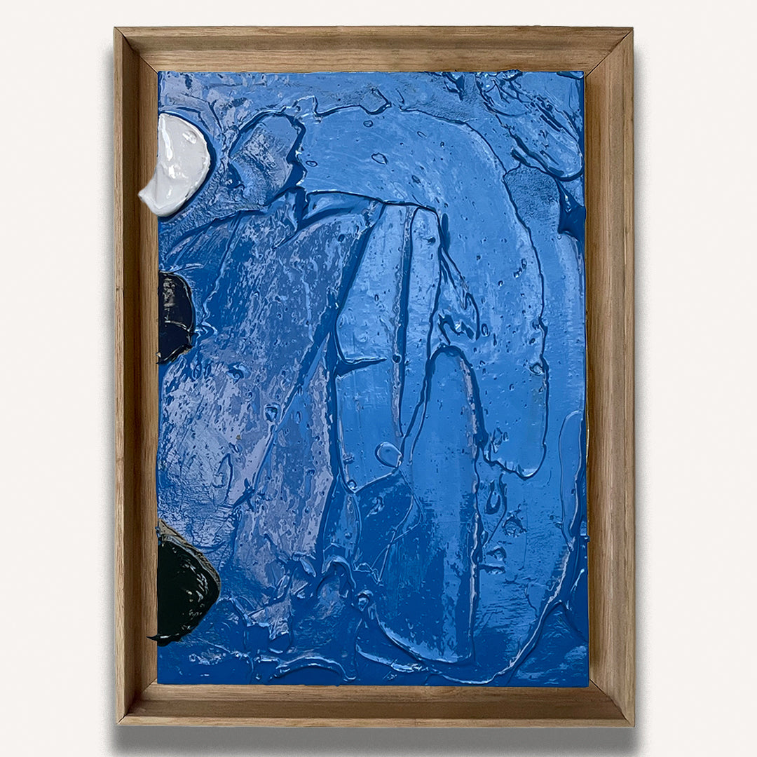Blue Dot Impasto - Original painting by Tory Burke