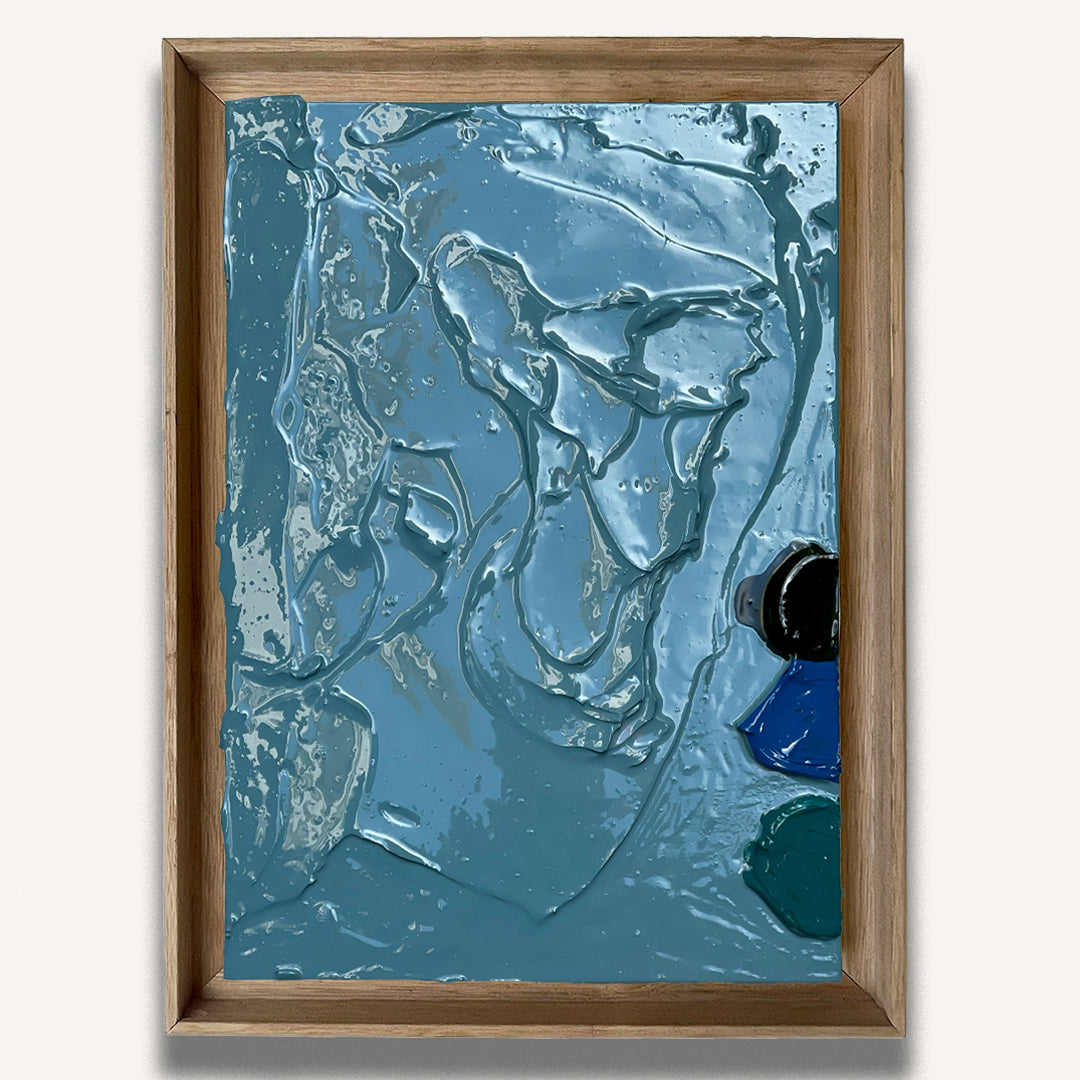 Light Blue Dot Impasto - Original painting by Tory Burke