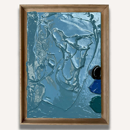 Light Blue Dot Impasto - Original painting by Tory Burke