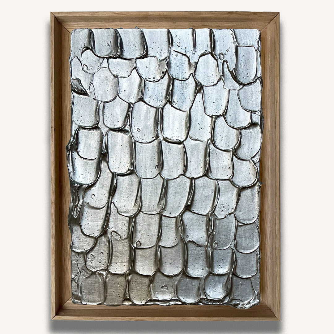 Silver Impasto 2 - Original painting by Tory Burke