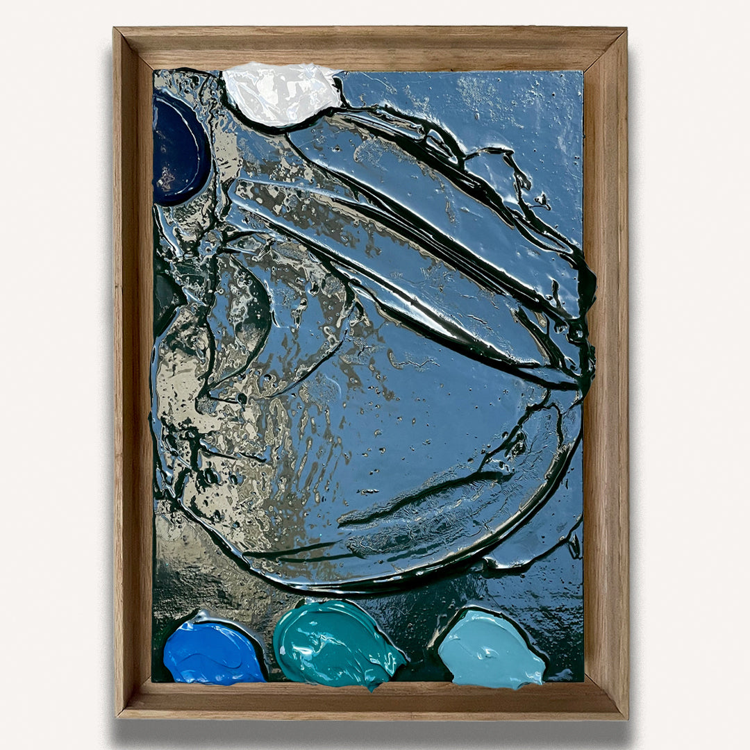 Dark Green Dot Impasto - Original painting by Tory Burke