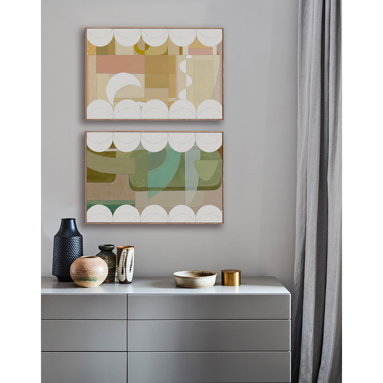 Green & Golden Scallop - Unframed Giclee print
